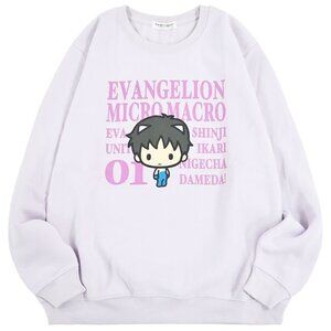 NEW Neon Genesis Evangelion Lavender Shinji Ikari Chibi Pullover